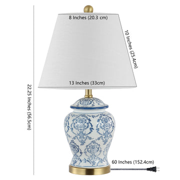 Juliana 22.25" Traditional Classic Chinoiserie Ceramic LED Table Lamp - JONATHAN Y